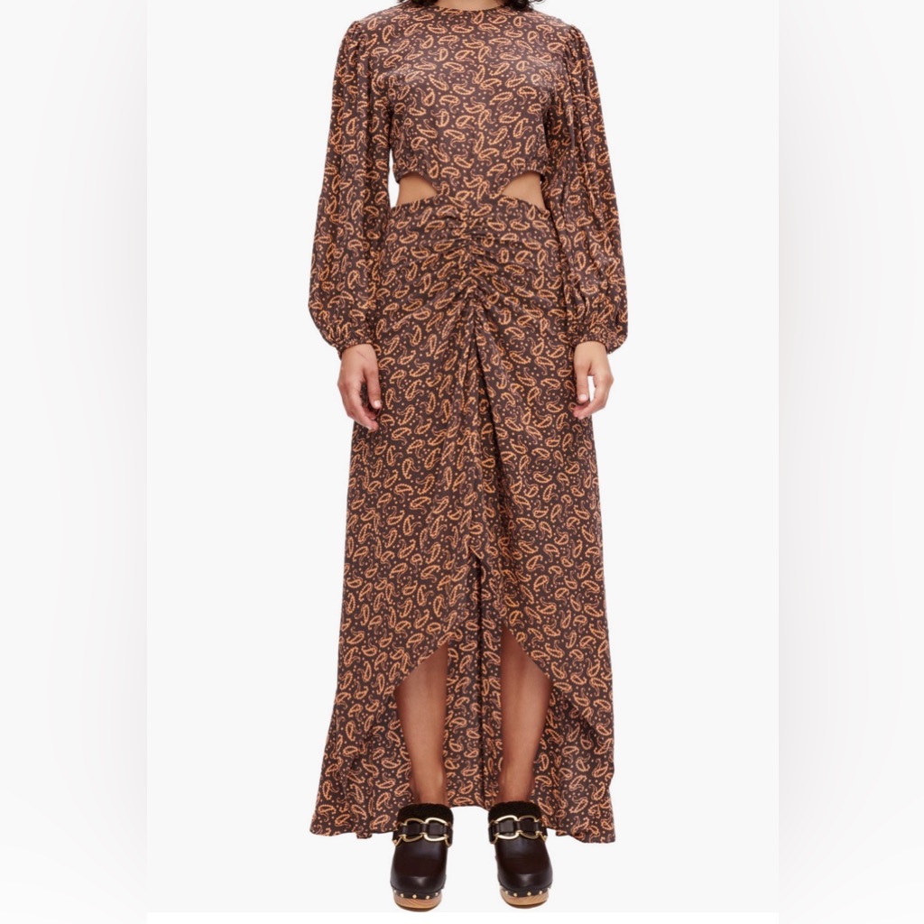 Maje Ricateli Print Cutout, Maxi Dress.